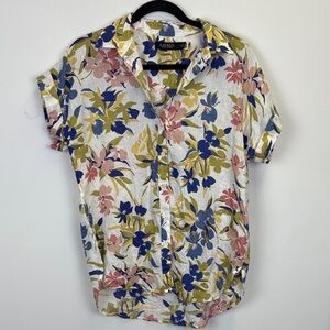 Ralph Lauren Linene Floral Button Down Shirt - Blue, Pink, Green/ Size Medium